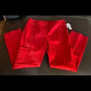 DKNY City Red Modern Cargo Style Pant